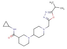 N-cyclopropyl-1'-[(5-isopropyl-1,3,4-oxadiazol-2-yl)methyl]-1,4'-bipiperidine-3-carboxamide