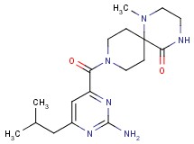 9-[(2-amino-6-isobutylpyrimidin-4-yl)carbonyl]-1-methyl-1,4,9-triazaspiro[5.5]undecan-5-one