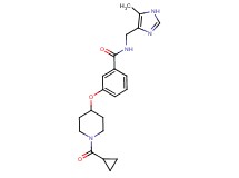 3-{[1-(cyclopropylcarbonyl)piperidin-4-yl]oxy}-N-[(5-methyl-1H-imidazol-4-yl)methyl]benzamide