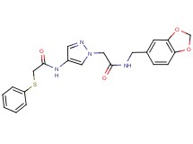 N-(1-{2-[(1,3-benzodioxol-5-ylmethyl)amino]-2-oxoethyl}-1H-pyrazol-4-yl)-2-(phenylthio)acetamide