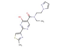 N-ethyl-4-hydroxy-2-(2-methyl-1,3-thiazol-4-yl)-N-[2-(1H-pyrazol-1-yl)ethyl]pyrimidine-5-carboxamide