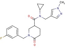 N-cyclopropyl-1-(3-fluorobenzyl)-N-[(1-methyl-1H-pyrazol-4-yl)methyl]-6-oxo-3-piperidinecarboxamide