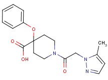 1-[(5-methyl-1H-pyrazol-1-yl)acetyl]-4-phenoxypiperidine-4-carboxylic acid