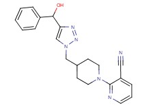 2-[4-({4-[hydroxy(phenyl)methyl]-1H-1,2,3-triazol-1-yl}methyl)-1-piperidinyl]nicotinonitrile