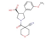 (3S*,4R*)-1-[(4-cyanotetrahydro-2H-pyran-4-yl)carbonyl]-4-(3-methoxyphenyl)-3-pyrrolidinecarboxylic acid