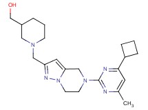 (1-{[5-(4-cyclobutyl-6-methyl-2-pyrimidinyl)-4,5,6,7-tetrahydropyrazolo[1,5-a]pyrazin-2-yl]methyl}-3-piperidinyl)methanol