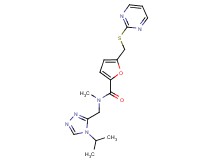 N-[(4-isopropyl-4H-1,2,4-triazol-3-yl)methyl]-N-methyl-5-[(pyrimidin-2-ylthio)methyl]-2-furamide