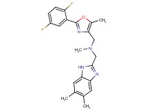 1-[2-(2,5-difluorophenyl)-5-methyl-1,3-oxazol-4-yl]-N-[(5,6-dimethyl-1H-benzimidazol-2-yl)methyl]-N-methylmethanamine
