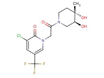 3-chloro-1-{2-[(3S*,4S*)-3,4-dihydroxy-4-methylpiperidin-1-yl]-2-oxoethyl}-5-(trifluoromethyl)pyridin-2(1H)-one