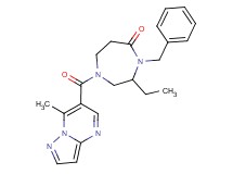 4-benzyl-3-ethyl-1-[(7-methylpyrazolo[1,5-a]pyrimidin-6-yl)carbonyl]-1,4-diazepan-5-one