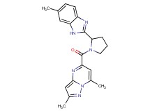 2,7-dimethyl-5-{[2-(6-methyl-1H-benzimidazol-2-yl)-1-pyrrolidinyl]carbonyl}pyrazolo[1,5-a]pyrimidine