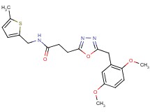3-[5-(2,5-dimethoxybenzyl)-1,3,4-oxadiazol-2-yl]-N-[(5-methyl-2-thienyl)methyl]propanamide
