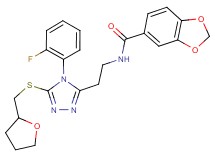 N-(2-{4-(2-fluorophenyl)-5-[(tetrahydro-2-furanylmethyl)thio]-4H-1,2,4-triazol-3-yl}ethyl)-1,3-benzodioxole-5-carboxamide