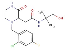 2-[1-(2-chloro-4-fluorobenzyl)-3-oxo-2-piperazinyl]-N-(2-hydroxy-1,1-dimethylethyl)acetamide