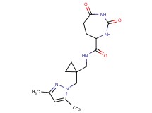 N-({1-[(3,5-dimethyl-1H-pyrazol-1-yl)methyl]cyclopropyl}methyl)-2,7-dioxo-1,3-diazepane-4-carboxamide