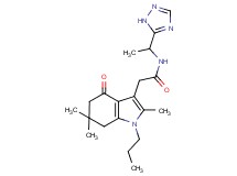 N-[1-(1H-1,2,4-triazol-5-yl)ethyl]-2-(2,6,6-trimethyl-4-oxo-1-propyl-4,5,6,7-tetrahydro-1H-indol-3-yl)acetamide