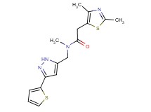 2-(2,4-dimethyl-1,3-thiazol-5-yl)-N-methyl-N-{[3-(2-thienyl)-1H-pyrazol-5-yl]methyl}acetamide