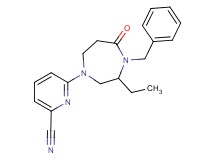 6-(4-benzyl-3-ethyl-5-oxo-1,4-diazepan-1-yl)pyridine-2-carbonitrile