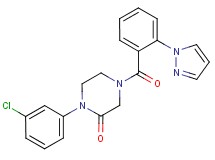 1-(3-chlorophenyl)-4-[2-(1H-pyrazol-1-yl)benzoyl]-2-piperazinone