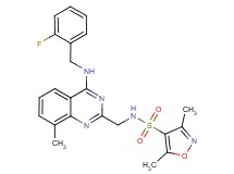 N-({4-[(2-fluorobenzyl)amino]-8-methyl-2-quinazolinyl}methyl)-3,5-dimethyl-4-isoxazolesulfonamide