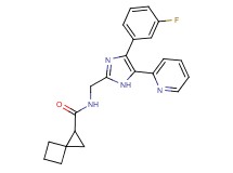N-{[4-(3-fluorophenyl)-5-pyridin-2-yl-1H-imidazol-2-yl]methyl}spiro[2.3]hexane-1-carboxamide