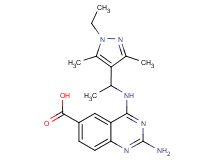 2-amino-4-{[1-(1-ethyl-3,5-dimethyl-1H-pyrazol-4-yl)ethyl]amino}quinazoline-6-carboxylic acid