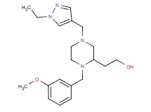 2-[4-[(1-ethyl-1H-pyrazol-4-yl)methyl]-1-(3-methoxybenzyl)-2-piperazinyl]ethanol