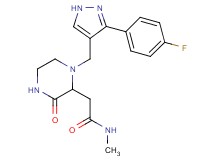 2-(1-{[3-(4-fluorophenyl)-1H-pyrazol-4-yl]methyl}-3-oxopiperazin-2-yl)-N-methylacetamide