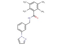 2,3,5,6-tetramethyl-N-[3-(1H-pyrazol-1-yl)benzyl]benzamide