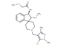N-{(2R*,3R*)-1'-[(5-chloro-1,3-dimethyl-1H-pyrazol-4-yl)methyl]-2-methoxy-2,3-dihydrospiro[indene-1,4'-piperidin]-3-yl}-2-(methylthio)acetamide
