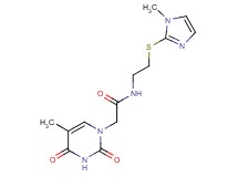 2-(5-methyl-2,4-dioxo-3,4-dihydropyrimidin-1(2H)-yl)-N-{2-[(1-methyl-1H-imidazol-2-yl)thio]ethyl}acetamide