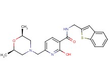 N-(1-benzothien-2-ylmethyl)-6-{[rel-(2R,6S)-2,6-dimethyl-4-morpholinyl]methyl}-2-hydroxynicotinamide