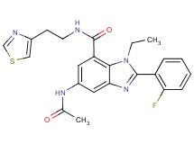 5-(acetylamino)-1-ethyl-2-(2-fluorophenyl)-N-[2-(1,3-thiazol-4-yl)ethyl]-1H-benzimidazole-7-carboxamide