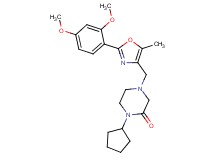1-cyclopentyl-4-{[2-(2,4-dimethoxyphenyl)-5-methyl-1,3-oxazol-4-yl]methyl}-2-piperazinone