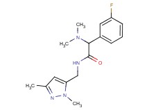 2-(dimethylamino)-N-[(1,3-dimethyl-1H-pyrazol-5-yl)methyl]-2-(3-fluorophenyl)acetamide