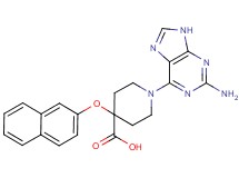 1-(2-amino-9H-purin-6-yl)-4-(2-naphthyloxy)piperidine-4-carboxylic acid
