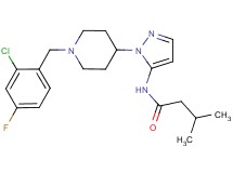 N-{1-[1-(2-chloro-4-fluorobenzyl)-4-piperidinyl]-1H-pyrazol-5-yl}-3-methylbutanamide