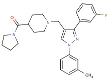 1-{[3-(3-fluorophenyl)-1-(3-methylphenyl)-1H-pyrazol-4-yl]methyl}-4-(1-pyrrolidinylcarbonyl)piperidine