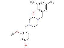 1-(3,5-dimethylbenzyl)-4-(4-hydroxy-2-methoxybenzyl)-2-piperazinone