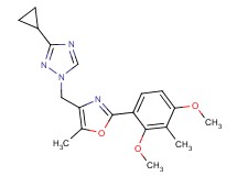 3-cyclopropyl-1-{[2-(2,4-dimethoxy-3-methylphenyl)-5-methyl-1,3-oxazol-4-yl]methyl}-1H-1,2,4-triazole