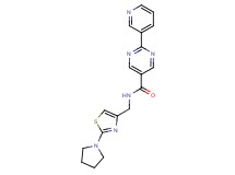 2-(3-pyridinyl)-N-{[2-(1-pyrrolidinyl)-1,3-thiazol-4-yl]methyl}-5-pyrimidinecarboxamide