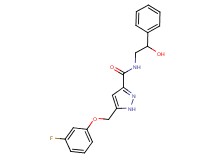 5-[(3-fluorophenoxy)methyl]-N-(2-hydroxy-2-phenylethyl)-1H-pyrazole-3-carboxamide