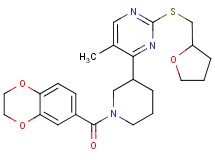 4-[1-(2,3-dihydro-1,4-benzodioxin-6-ylcarbonyl)-3-piperidinyl]-5-methyl-2-[(tetrahydro-2-furanylmethyl)thio]pyrimidine