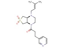 (4aR*,7aS*)-1-(3-methyl-2-buten-1-yl)-4-[3-(3-pyridinyl)propanoyl]octahydrothieno[3,4-b]pyrazine 6,6-dioxide