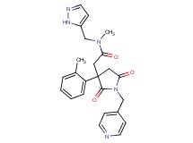N-methyl-2-[3-(2-methylphenyl)-2,5-dioxo-1-(4-pyridinylmethyl)-3-pyrrolidinyl]-N-(1H-pyrazol-5-ylmethyl)acetamide