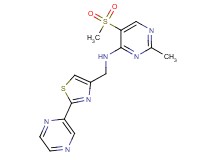 2-methyl-5-(methylsulfonyl)-N-[(2-pyrazin-2-yl-1,3-thiazol-4-yl)methyl]pyrimidin-4-amine