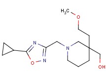 [1-[(5-cyclopropyl-1,2,4-oxadiazol-3-yl)methyl]-3-(2-methoxyethyl)-3-piperidinyl]methanol