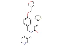 (2E)-N-(3-pyridinylmethyl)-N-[4-(tetrahydro-3-furanylmethoxy)benzyl]-3-(2-thienyl)acrylamide