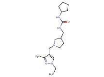 N-cyclopentyl-N'-({1-[(1-ethyl-3-methyl-1H-pyrazol-4-yl)methyl]pyrrolidin-3-yl}methyl)urea