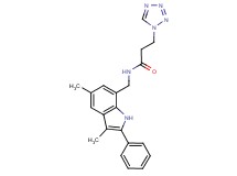 N-[(3,5-dimethyl-2-phenyl-1H-indol-7-yl)methyl]-3-(1H-tetrazol-1-yl)propanamide